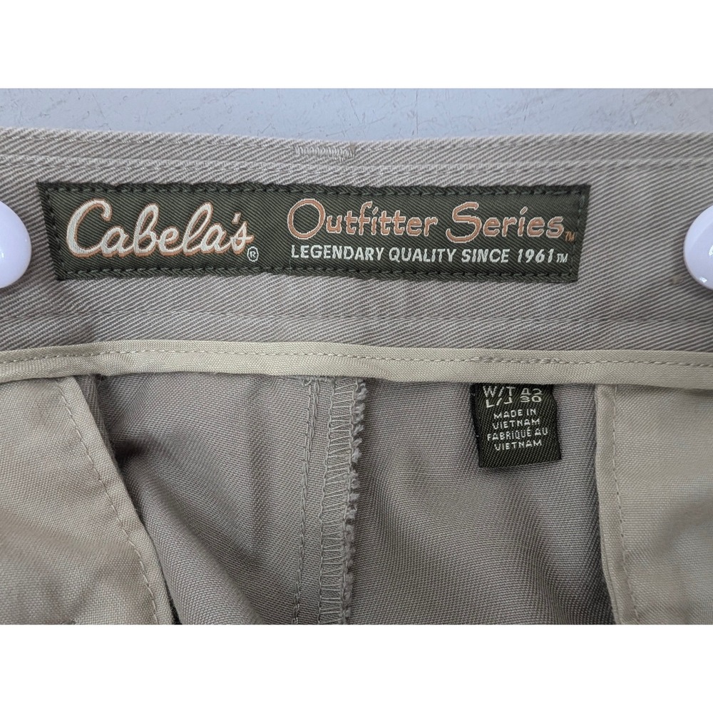 Cabela's Outfitter Series Chino Pants Mens 42x30 Tan Cotton Flat Front Suspender - Picture 3 of 12